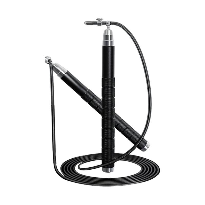 TS-12 Siyah Beyaz Alüminyum Saplı Yarış Atlama İpi